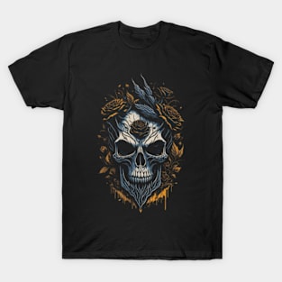 Eternal Roses and Skull - Halloween T-Shirt